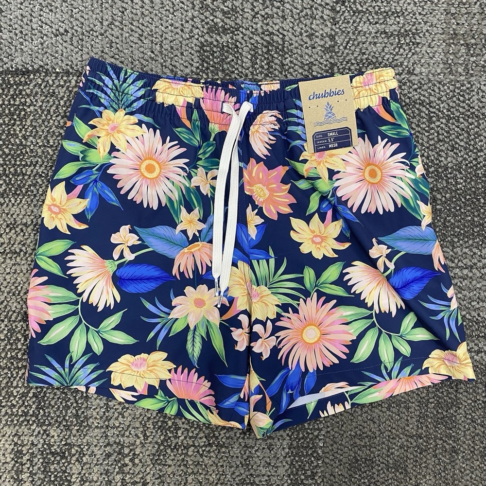 Chubbies‎ Swim Trunks Small Big Bloomers Board Shorts 5.5" Mesh Line Floral